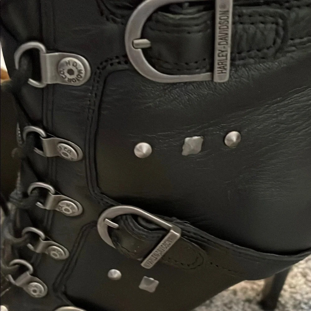 Harley-Davidson Black Combat Moto Boots with Buckle Straps-NWT - Picture 3 of 7